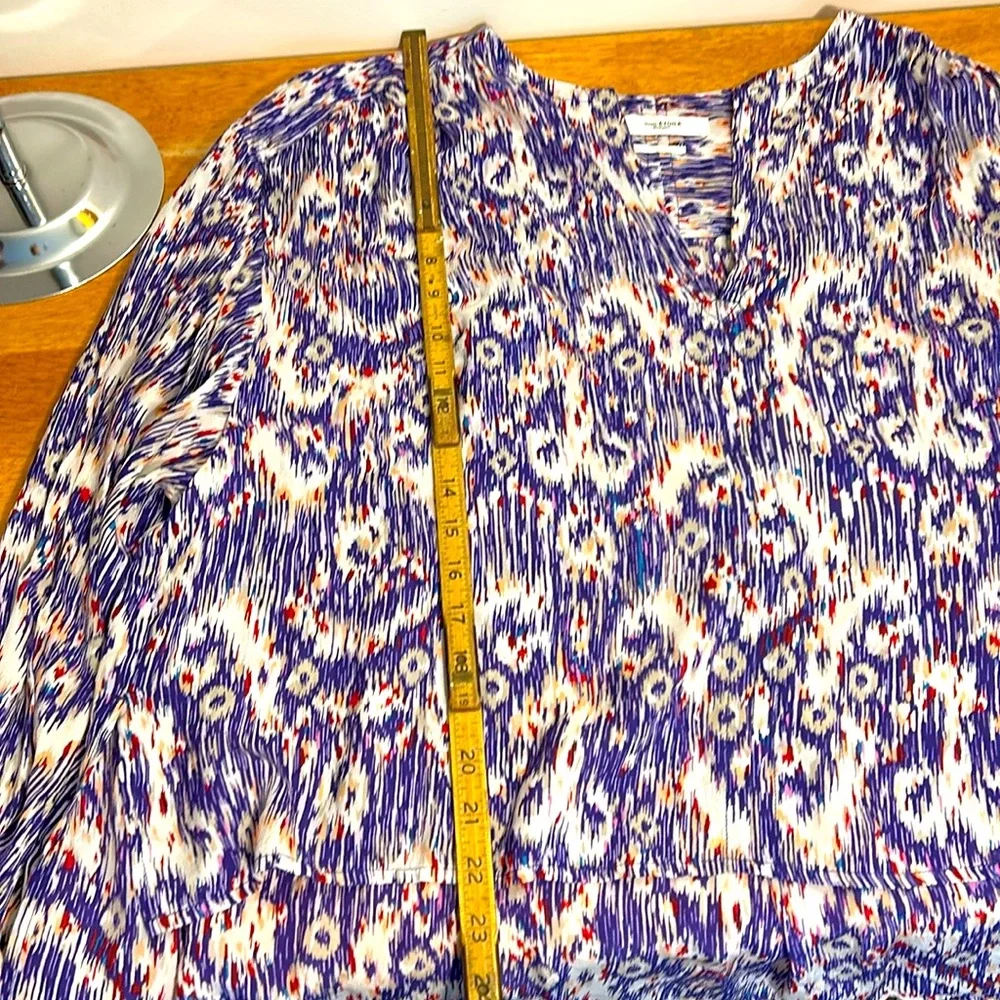 Isabel Marant Étoile yacah Blouse SilkFeather Print Ikat Purple Size 40 (M) - Picture 9 of 13
